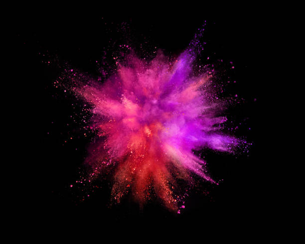 istock Coloured powder explosion isolated on black background 1021608254