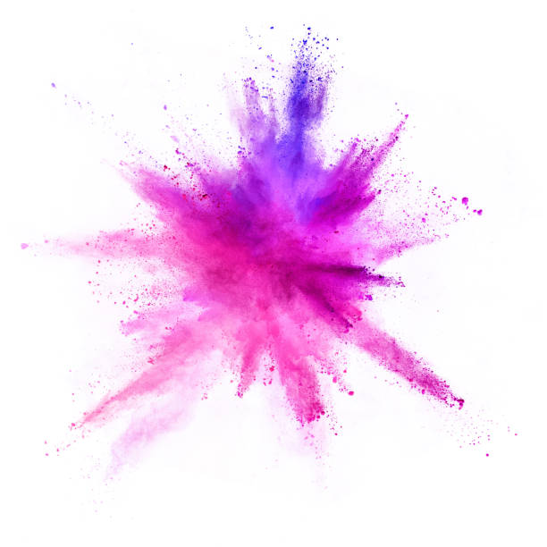 istock Explosion of coloured powder isolated on white background. 1021608580