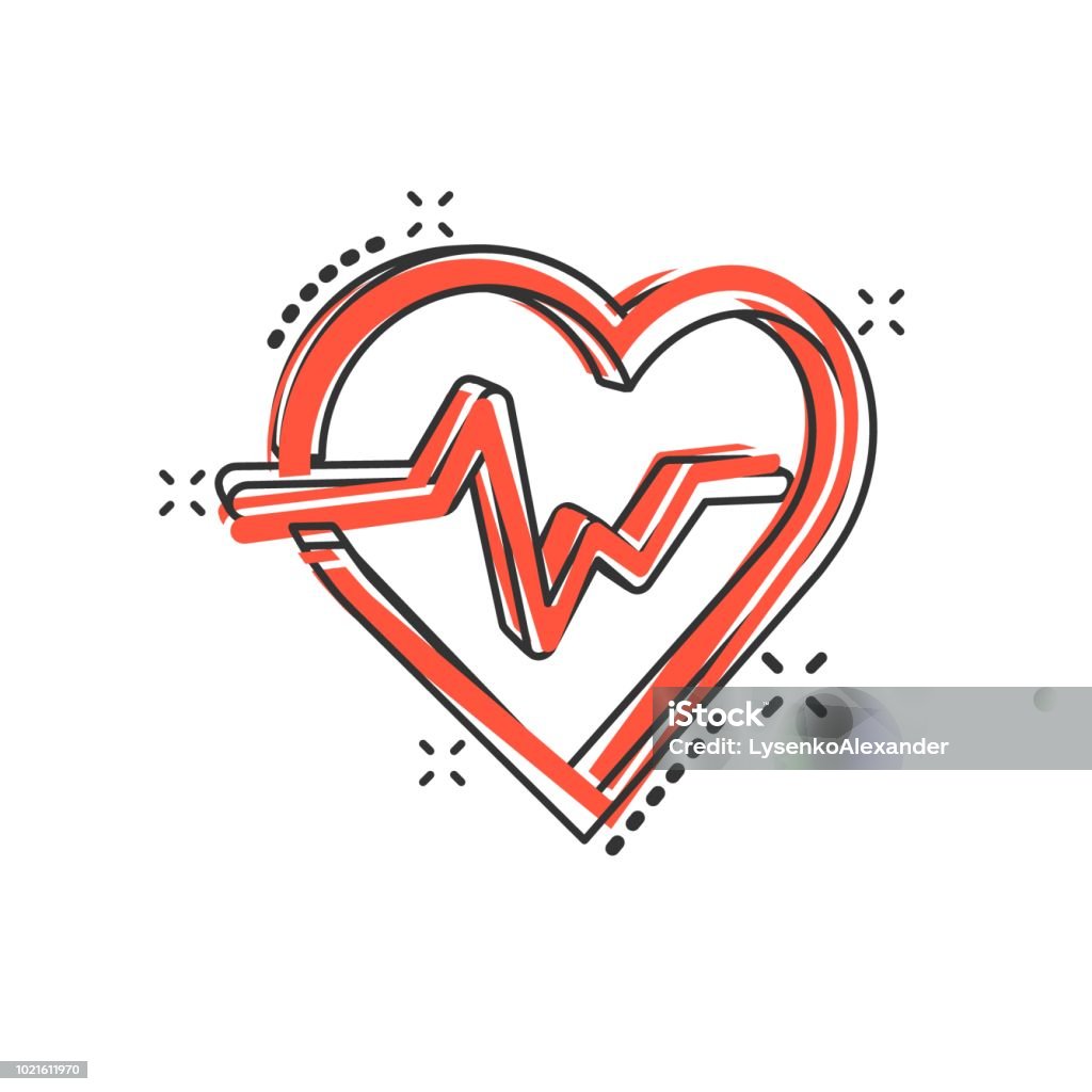 Vector Phim Hoạt Hình Nhịp Tim Dòng Với Biểu Tượng Trái Tim Trong ...