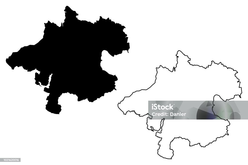 Upper Austria map vector Upper Austria (Republic of Austria, Austro-Bavarian) map vector illustration, scribble sketch Upper Austria map Abstract stock vector