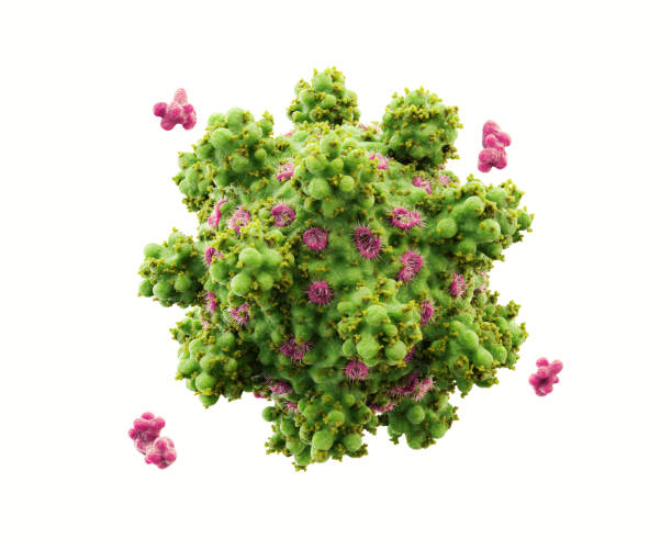istock 3d render, microbiological background, virus, pathogen, infection, health care, elements isolated on white, 1021628670
