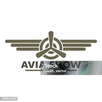 istock Avia show icon logo, flat style 1021645072