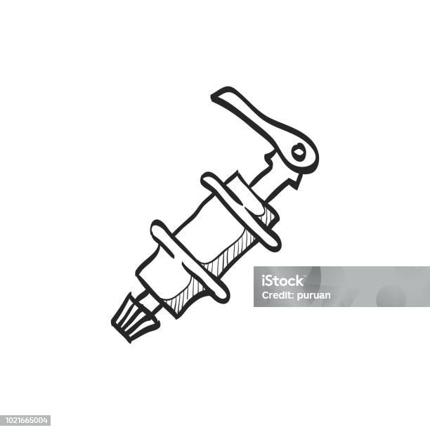 Sketch Icon Bicycle Hub Stock Illustration - Download Image Now - Bicycle, Black Color, Computer Graphic