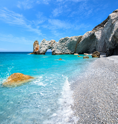 Lalaria Beach in Skiathos with turquoise water