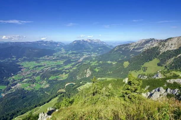 Alps of Bavaria, Germany. Berchtesgaden, aerial view