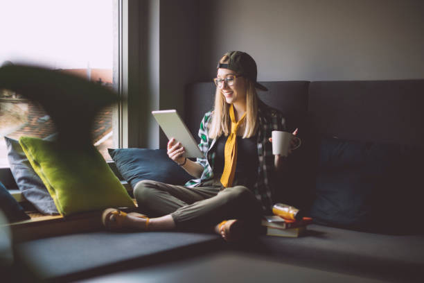 istock Young woman is taking a break in a cosy corner 1021684806