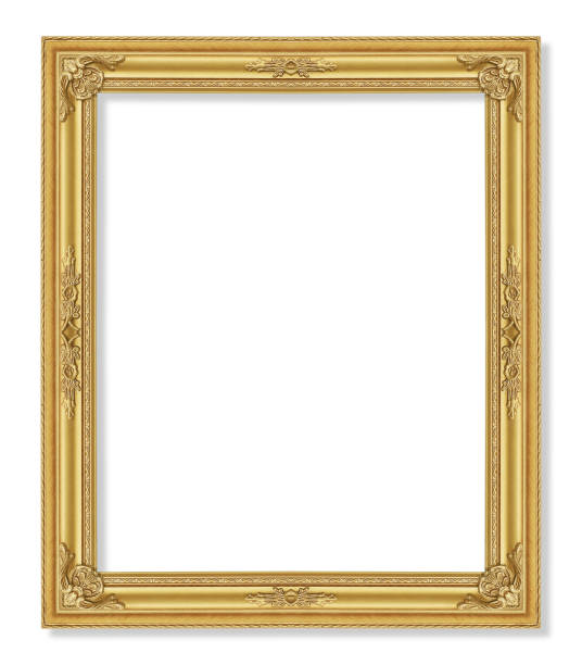 istock The antique gold frame on the white background 1021695172