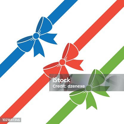 istock Gift ribbons with bow 1021697346