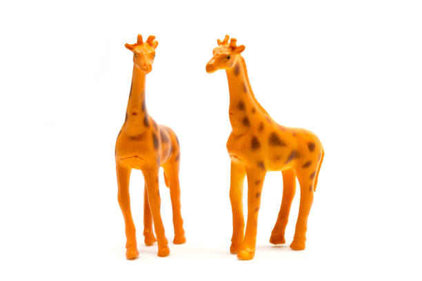 istock giraffe model isolated on white background, animal toys plastic 1021703672