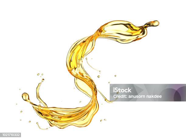 Olive Or Engine Oil Splash Stock Photo - Download Image Now - Cooking Oil, Splashing, Gasoline