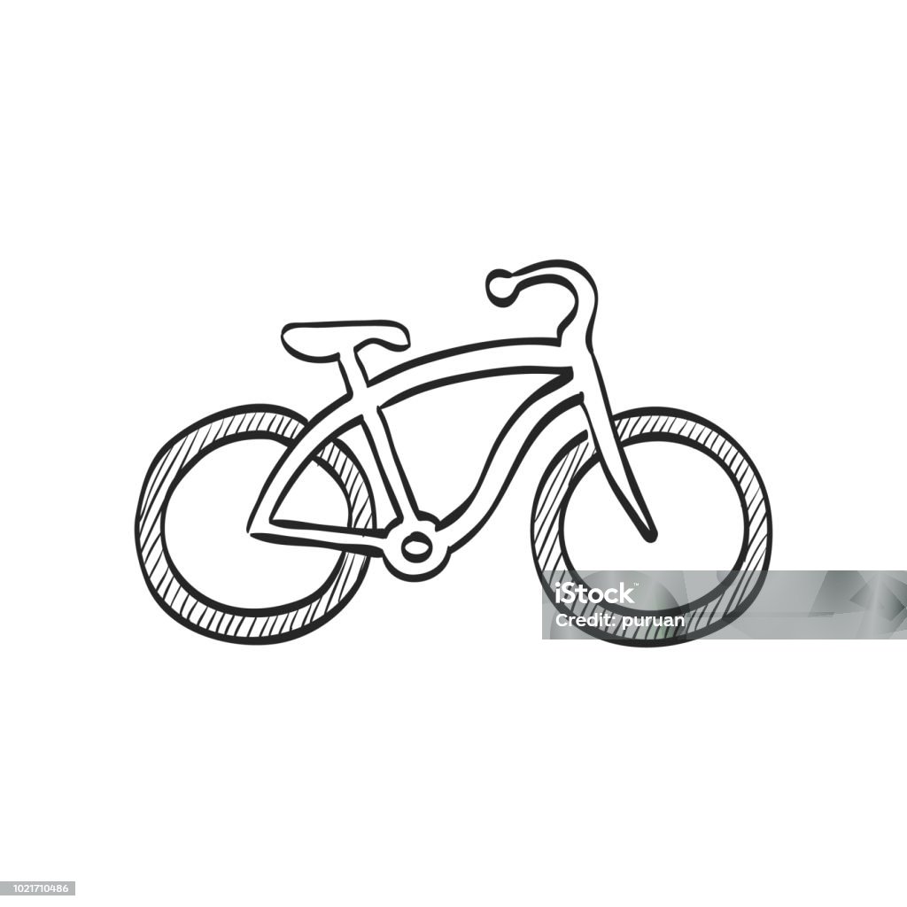 Sketch icon - Low rider bicycle Low rider bicycle icon in doodle sketch lines. Sport transportation park city urban vintage retro Bicycle stock vector