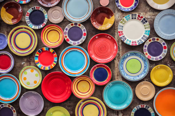 istock Colorful ceramic porcelain dishes kitchenware 1021715276