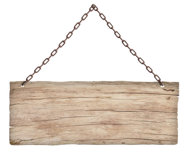 istock old light wood sign hanging on a chain isolated on white background 1021718276