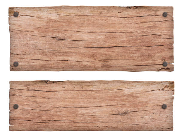 old nature wooden sign with nails - prego imagens e fotografias de stock