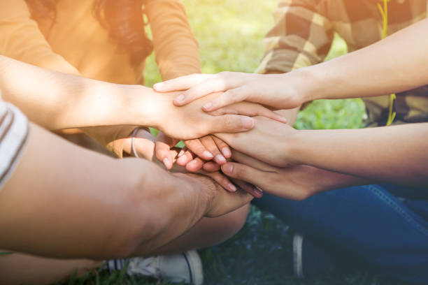 istock Hands of young people cooperate, Teamwork Concept, Startup teamwork concept 1021725908