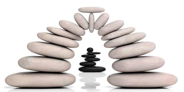 istock Zen stones on white background. 3d illustration 1021728420