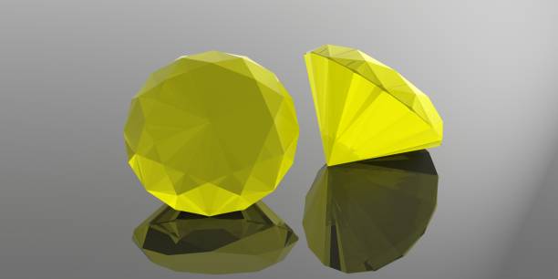 istock Yellow diamonds on grey background. 3d illustration 1021728422