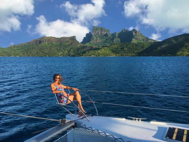istock Lounging in the bow chair at Bora Bora 1021729332