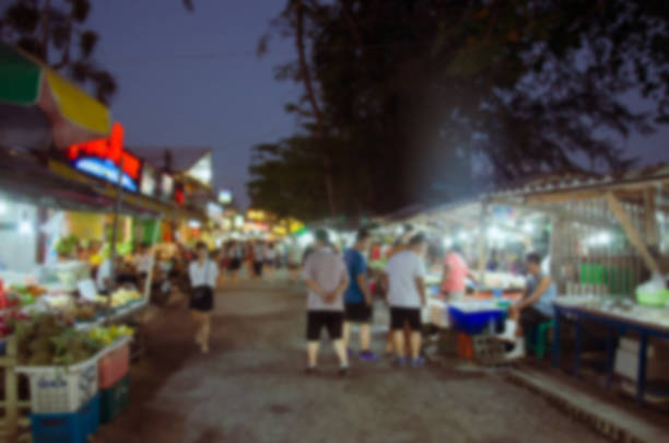 Blur Festival food night market for background usage.