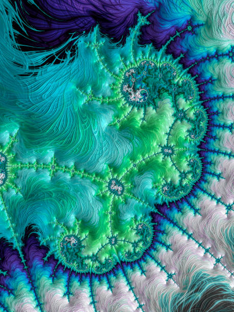istock Textured multi-colored high resolution fractal background which patterns remind of magnified embroidery. 1021734652