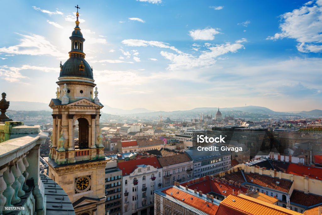 View from St Istvan basilica Panoramic view on Budapest from St Istvan basilica Hungary Stock Photo