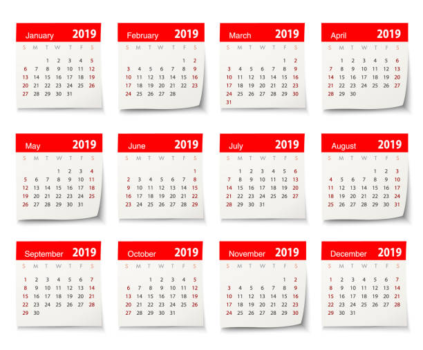 kalender 2019 - 2019 stock-grafiken, -clipart, -cartoons und -symbole