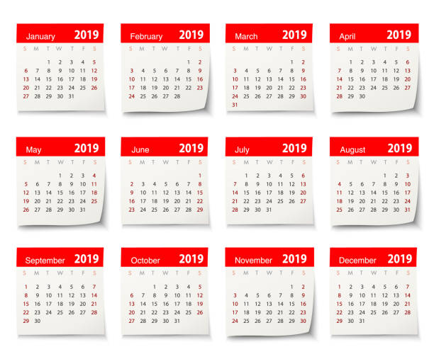 Calendar 2019 Vector calendar 2019 2019 stock illustrations