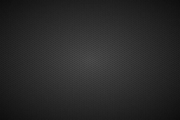 istock Perforated black metallic background, metal texture, simple texnology illustration, circle, rounded rectangle and oval perforated 1021769112