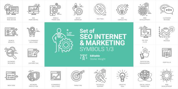 seo internet & marketing a03 - diamantschmuck grafiken stock-grafiken, -clipart, -cartoons und -symbole