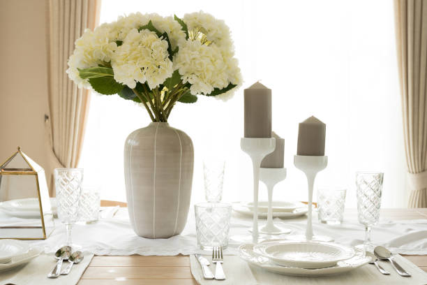 istock Beautiful table dinning set decorated for various festive event. 1021770090