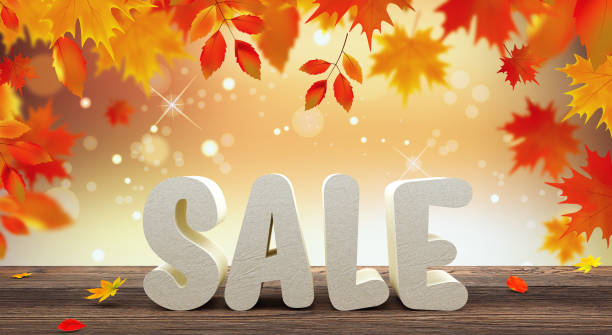istock Autumn Sale Poster Design Template 3d render 3d illustration 1021775126