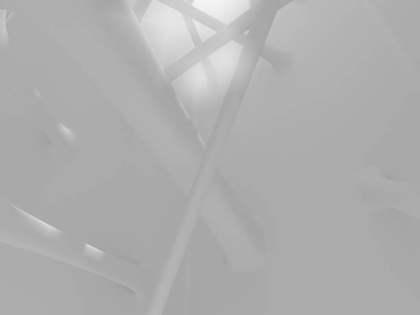 istock Abstract of futuristic architectural structure with sun light cast the shadow on wall and floor,White smooth design space. 3D rendering 1021782038