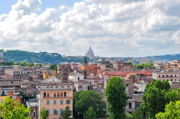 istock Rome skyline and St. Peter's Basilica dome, Italy 1021782432