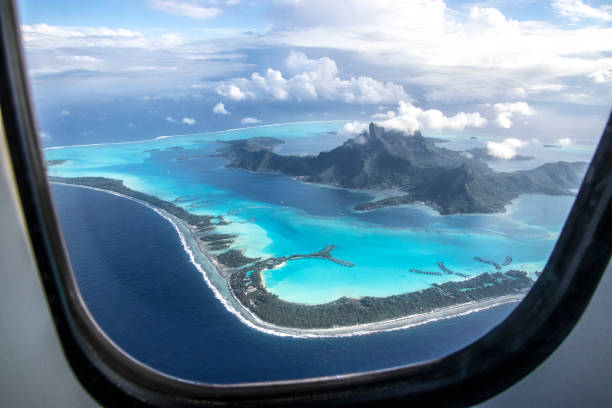 istock Bora Bora Island view before landing 1021794280