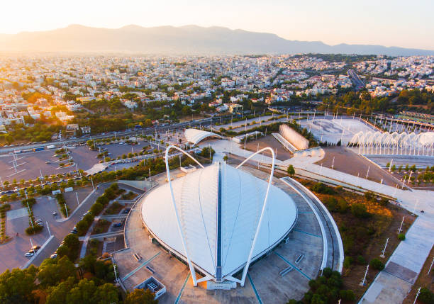 Olympic Stadium of Athens Athens, Greece - July 25 2017: Olympic Athletic Center of Athens - Calatrava architecture olympic city stock pictures, royalty-free photos & images