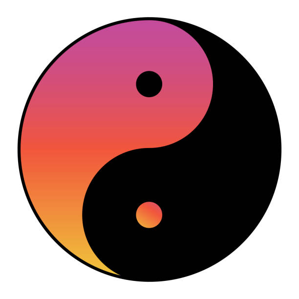Yin yang symbol of harmony and balance with water color effect Yin yang symbol of harmony and balance with water color effect . jin jang stock illustrations