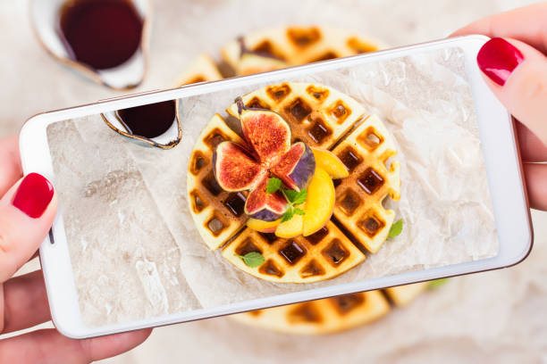 istock Mobile shot belgian waffles 1021815118