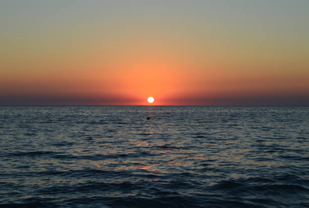 Red purple sunset above the Black Sea for the background