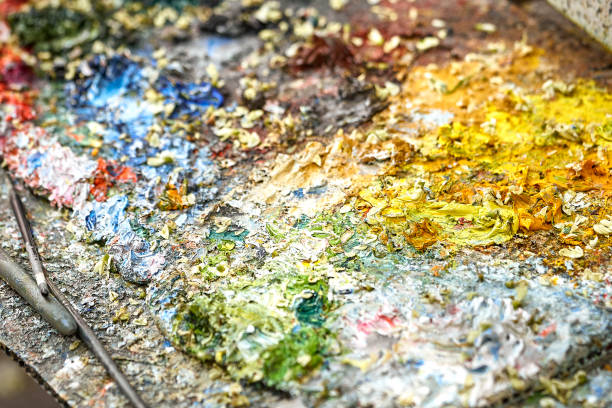 istock Palette of paints in a school 1021826580