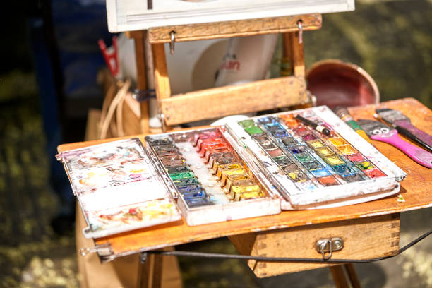 istock Palette of paints in a school 1021826586