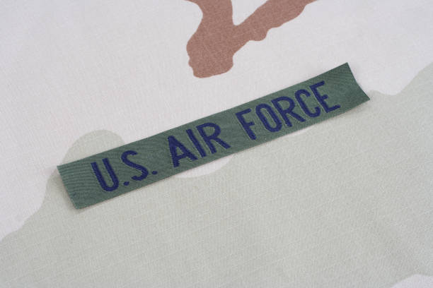 istock US AIR FORCE branch tape on desert camouflage uniform 1021830536