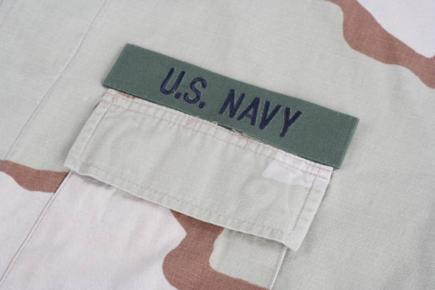 istock US NAVY branch tape on desert camouflage uniform 1021833242