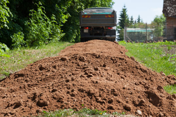 istock Reconstruction of soil road. 1021836570