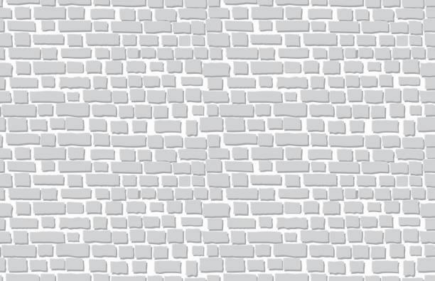 Vector old brick wall background. Seamless pattern Vector white and grey old brick wall background. Seamless pattern grey brick sidewalk stock illustrations