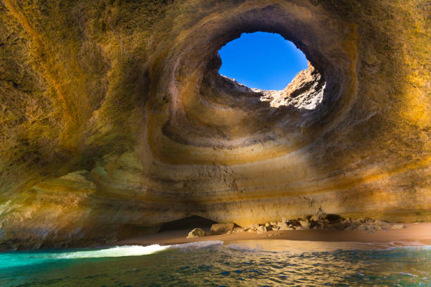 Benagil Cave, Algarve, Portugal, Image of the stunning Benagil Sea Cave situated on the coast of the Algarve in Portugal algar de benagil photos stock pictures, royalty-free photos & images