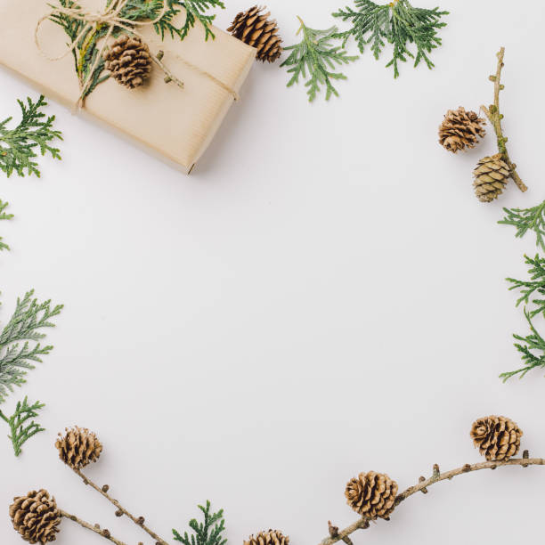 istock Christmas flat lay wrapping gifts 1021868002