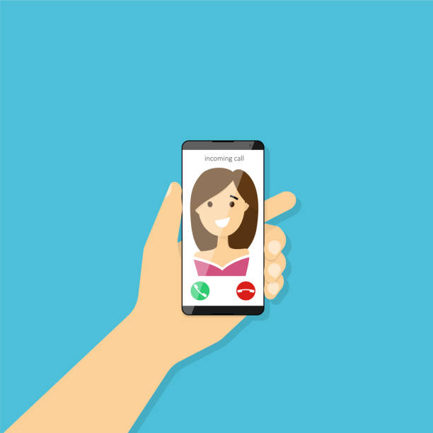 istock Incoming call on smartphone screen. Hand holding smartphone 1021878740