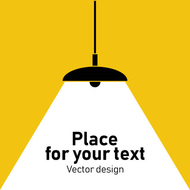 Vector Isolated Lamp. Modern interior.Vector Isolated Lamp.Lamp bulb Icon.Place for your text. environmental-health-and-safety stock illustrations