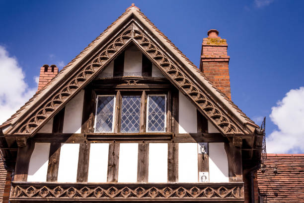 istock British vintage house windows in the old town. 1021887416