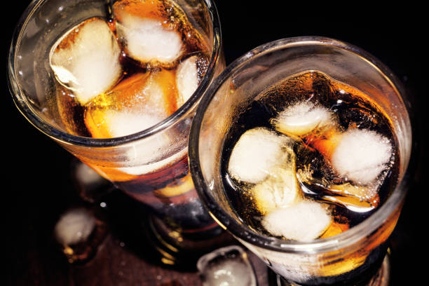 istock Drink with ice in a glass cup 1021895688